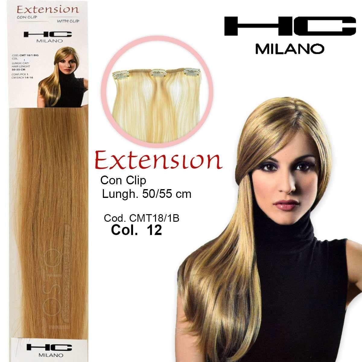 Hc Milano Laajennus 3 Klipsi Ei Remy Largh.14-16Cm Pituus.50Cm Väri.12 Beige 9.013