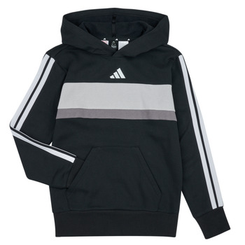 ADIDAS SPORTSWEAR Urheilullinen collegepaita 'SEASONAL ESSENTIALS TIBERIO 3 STRIPES FLEECE' harmaa / vaaleanharmaa / musta / valkoinen