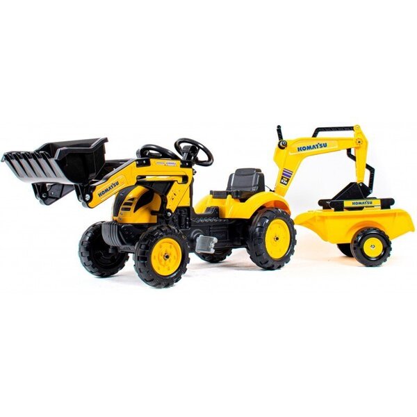 Polkutraktorikaivuri perävaunulla Komatsu, Falk Toys