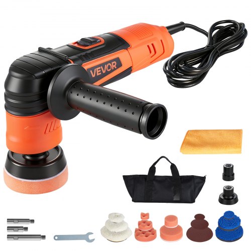 VEVOR Car Buffer Polisher, 30/50/76 mm Rotary Polisher Buffer, 600W 6 Variable Speeds 1000-4500RPM Car Polisher Waxer Kit for Cars Detailing, Waxing, Polishing, Scratch Removal