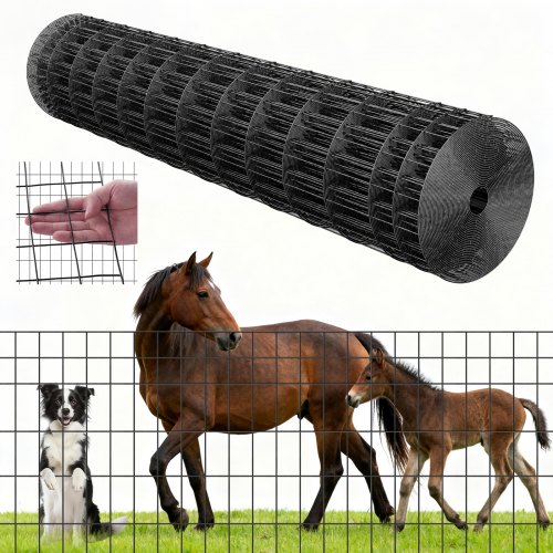 VEVOR Farm Fence, 122cm x 15.2m, 2 x 4 in Mesh 14 Gauge Galvanized Steel Wire Fencing for Cattle, Hog & Sheep , Heavy Duty Vinyl Coated Livestock Fence for Animal Enclosures, Cage Wire, Garden Fences