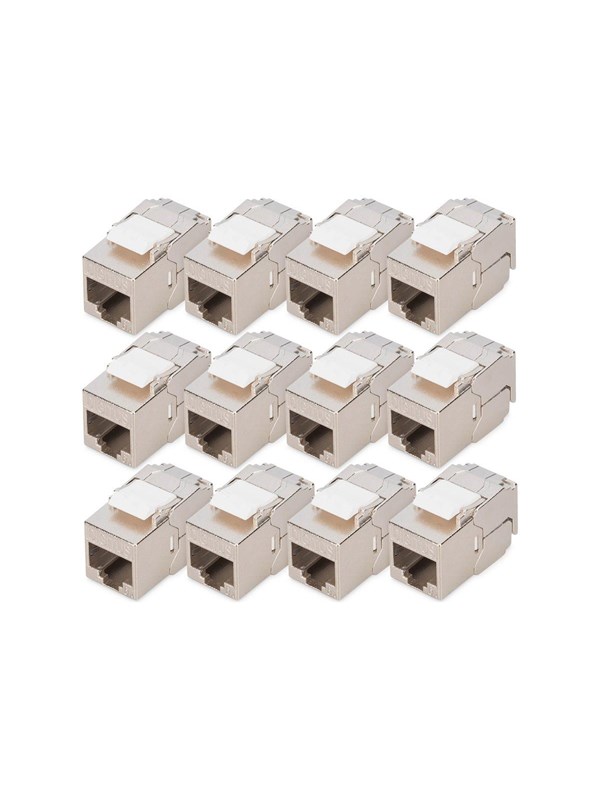 DIGITUS - Modulaariset sisäkkeet - kompakti, työkaluton - CAT 6a - suojattu - RJ-45 (12 kpl)