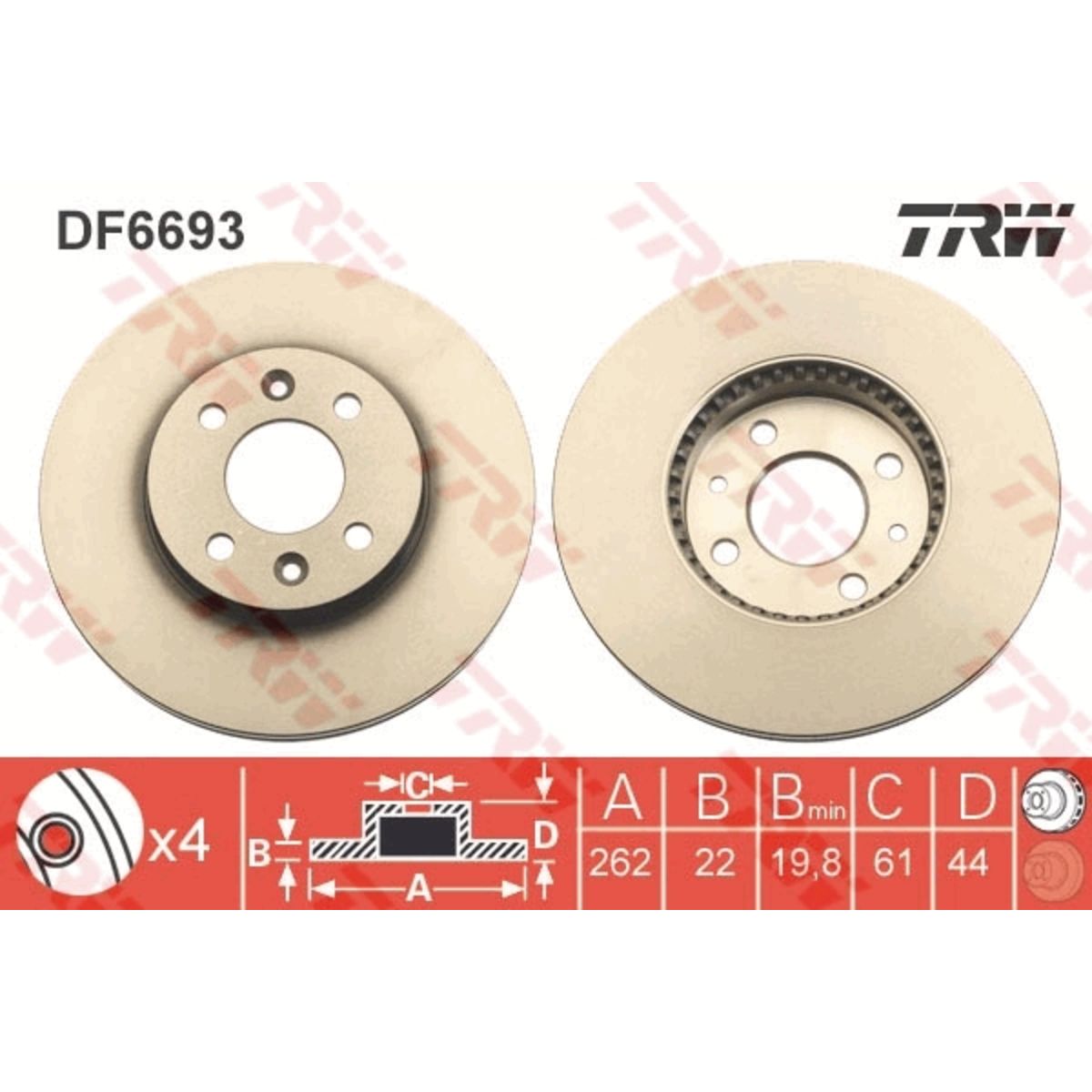 Jarrulevy TRW DF6693