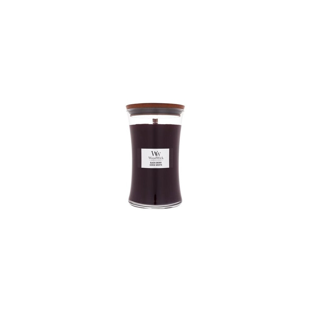 Woodwick Black Cherry tuoksukynttilä puisella sydämellä 609,5 g