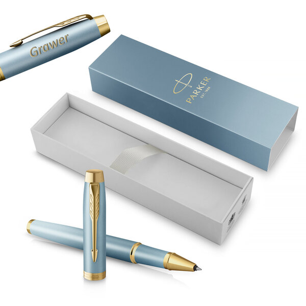 Parker IM Writing Rituals Rollerball Pen | Turquoise Green Finish with Gradient | Gold Trims | Fine Point | Black Ink | Gift Box