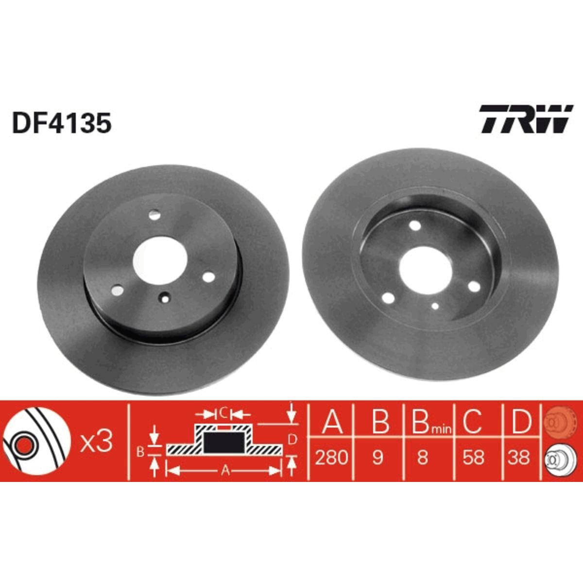 Jarrulevy TRW DF4135