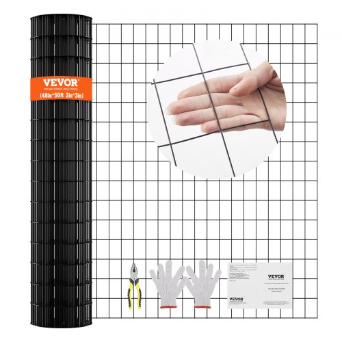 VEVOR Hardware Cloth, 1220 x 15240 mm Galvanized Wire Mesh Roll, 16 Gauge Chicken Wire Fence Roll, Vinyl Coating Metal Wire Mesh for Chicken Coop Barrier, Rabbit Snake Fences, Poultry Enclosures