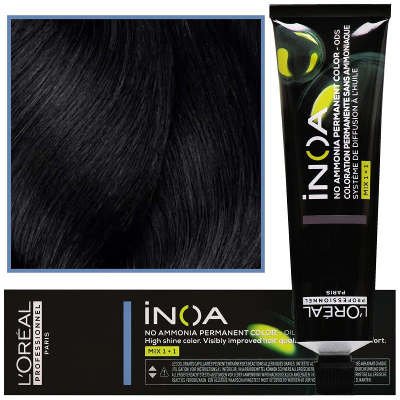 Loreal Inoa hiusväri 60ml 2.10 Very Dark Intense Ash Brown