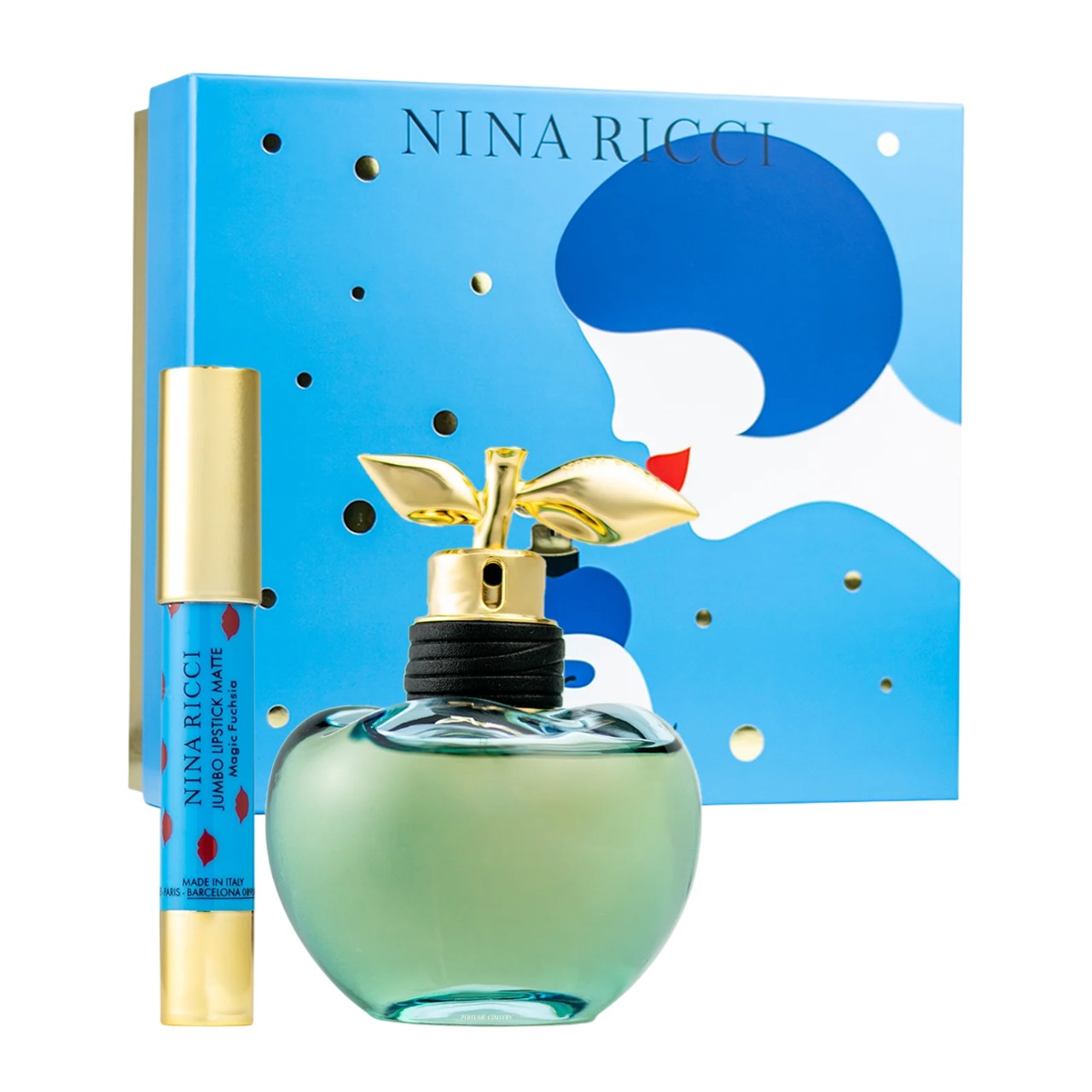 Nina ricci Setti Nina Ricci: Luna Eau De Toilette Naisille 80 ml + Jumbo Matte Cream Huulipuna Fuchsia 2,5 g