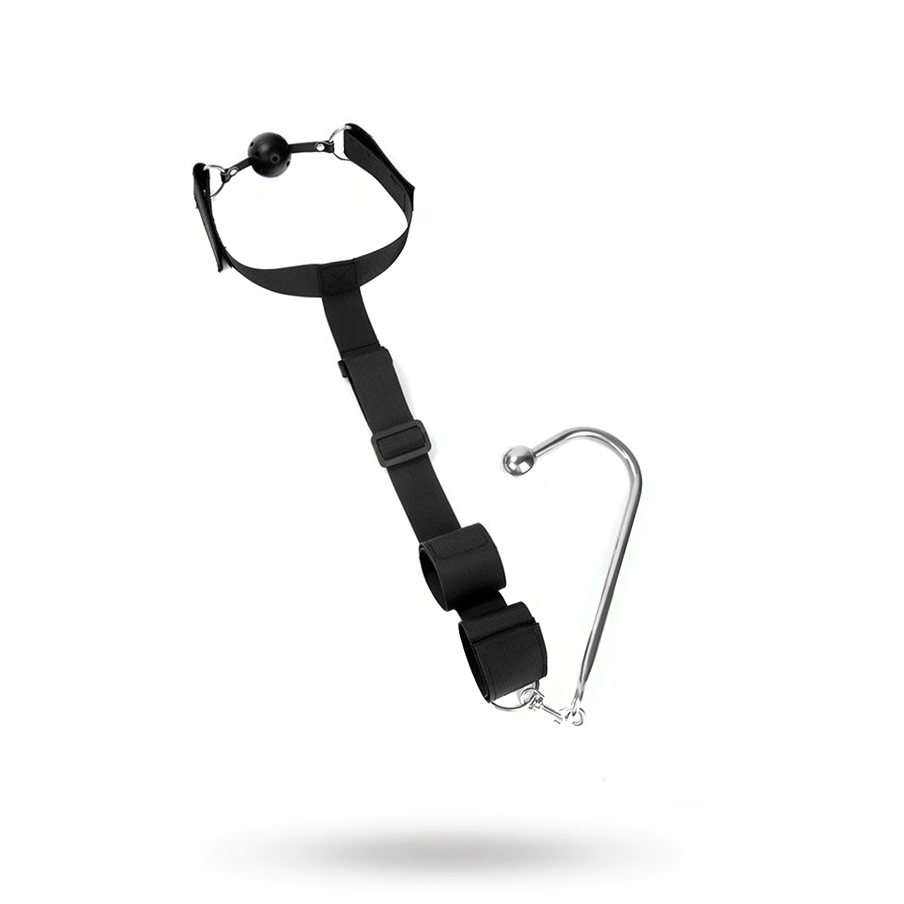 Mouth Gag With Cuffs & Anal Hook Anaalikoukku