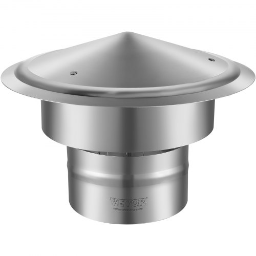 VEVOR Chimney Cap, 152.4 mm, 304 Stainless Steel Round Roof Rain Cap, 300mm Increased Caps, All Weather & Reinforced Screws & Easy Installation, for Perfect Insulation Vent Cover Outside, Silver