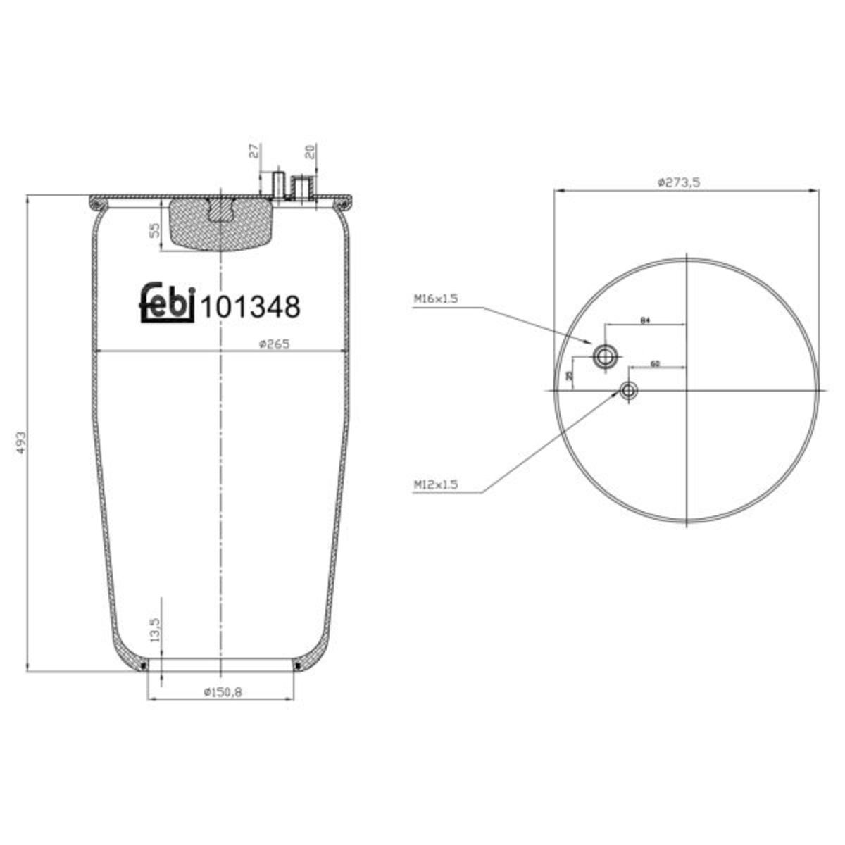 Metallipalje, ilmajousitus FEBI BILSTEIN 101348
