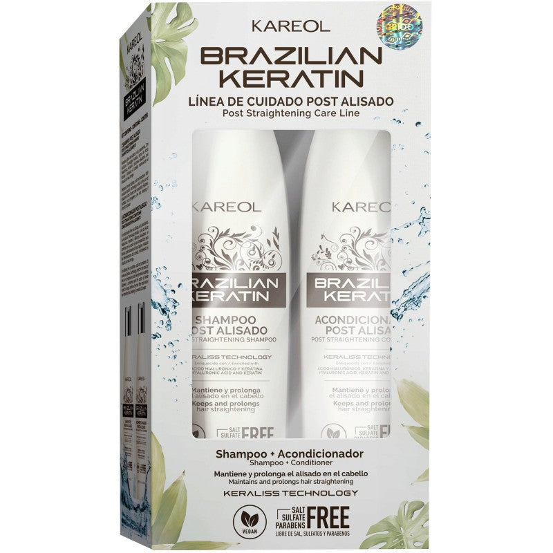 Kareol Brazilian Keratin Post Kit - Shampoo + Hoitoaine, 2x300
