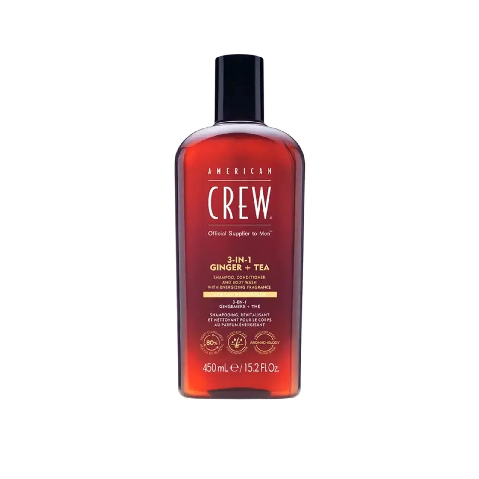 American Crew 3 in 1 Zenzero + Tè 450 ml — Bagnoschiuma capelli