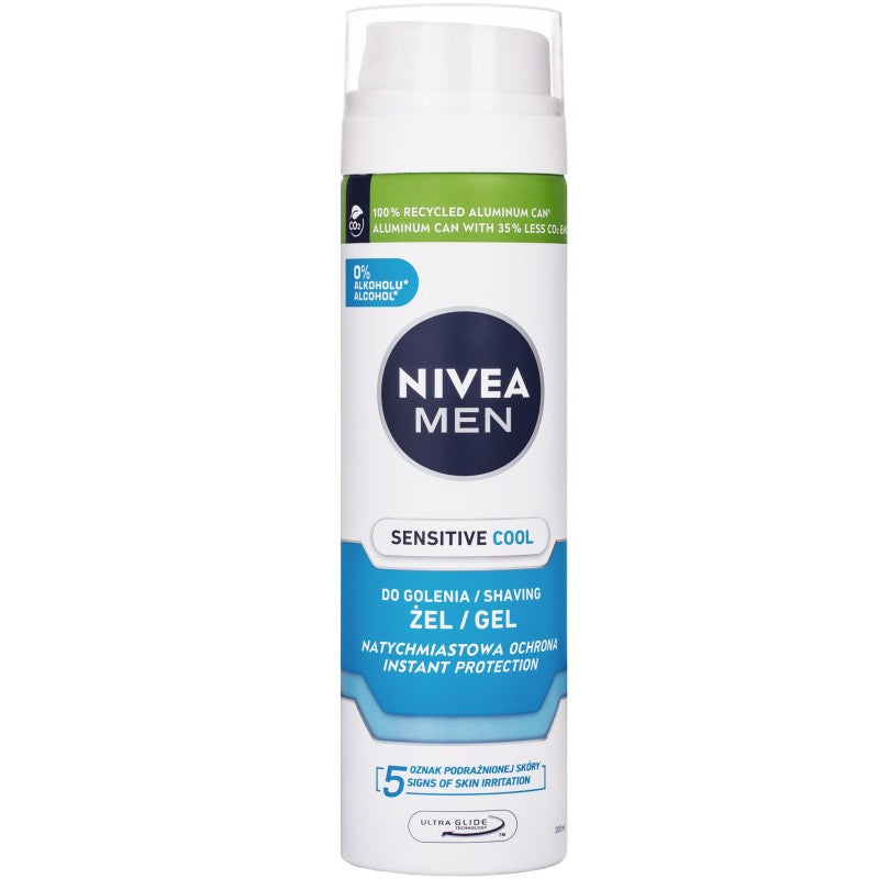 Nivea Men Sensitive Cool Gel - Virkistävä partageeli 200 ml
