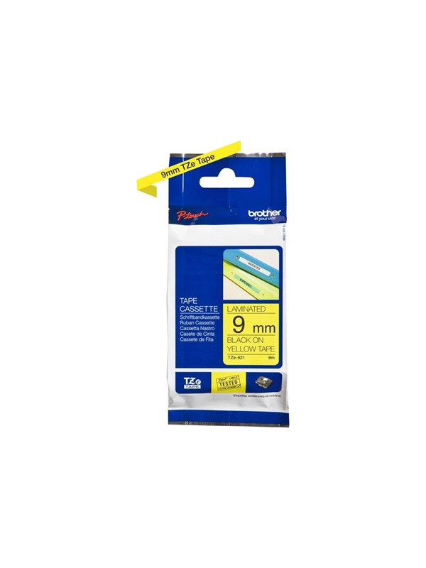 Brother Tape 9mm Tze-621 Musta/keltainen