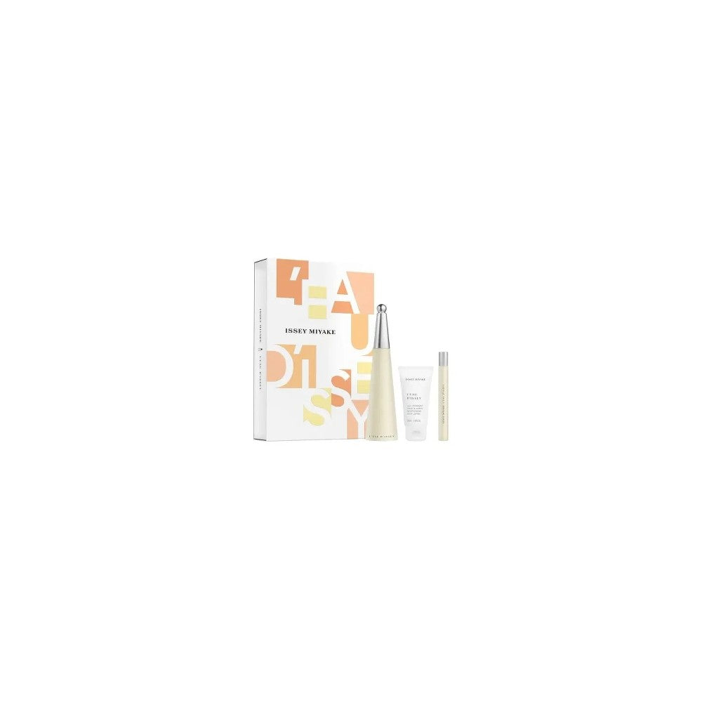 Issey Miyake L'Eau d'Issey naisten lahjasetti Eau de Toilette 100 ml + Eau de Toilette 10 ml + vartalomaito 50 ml