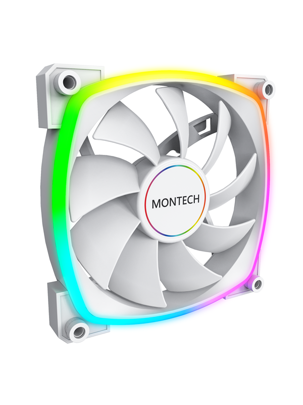 Montech AX140 PWM WH - Kotelotuuletin - 140mm - Valkoinen RGB LED valolla - 28 dBA