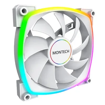 Montech AX140 PWM WH - Kotelotuuletin - 140mm - Valkoinen RGB LED valolla - 28 dBA