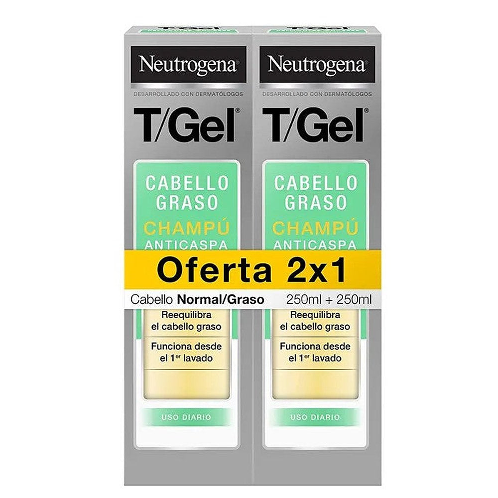 Hilseen vastainen shampoo Neutrogena T-Gel normaaleille rasvaisille hiuksille 250ml
