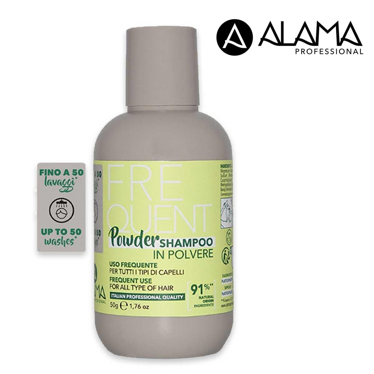 Alama Ammattimainen jauheshampoo usein toistuvaan pesuun 50 g