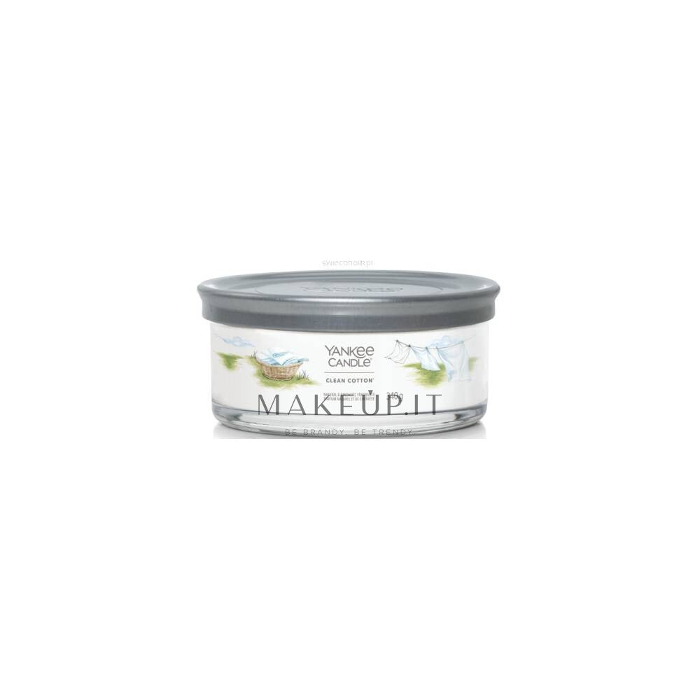 Yankee Candle Lasinen kynttilä Clean Puuvilla Signature (puhdas puuvilla) - 340,0 g