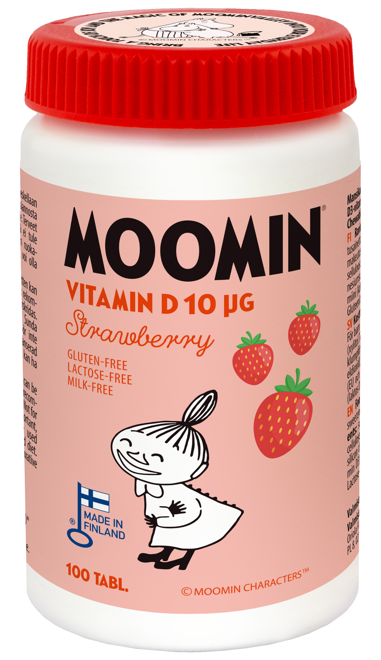Moomin Vitamin D strawberry 100 tablettia