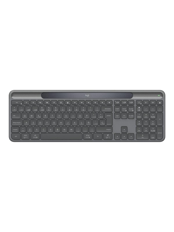 Logitech K980 Signature Slim Solar+ for Business - Näppäimistö - Pohjoismainen - Harmaa