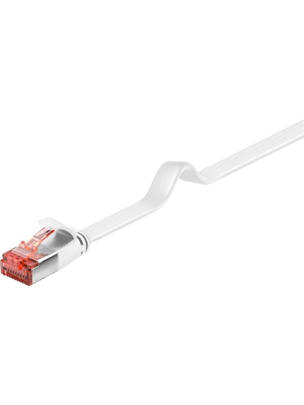 Goobay CAT 6 platt patchkabel, U/FTP, vit kopparledare (CU)
