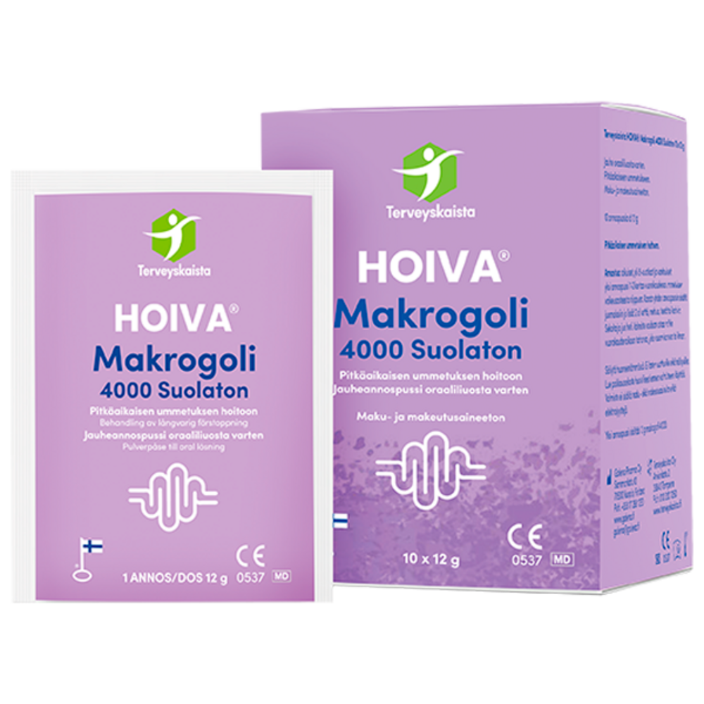Terveyskaista HOIVA Makrogoli 4000 suolaton 10x12 g