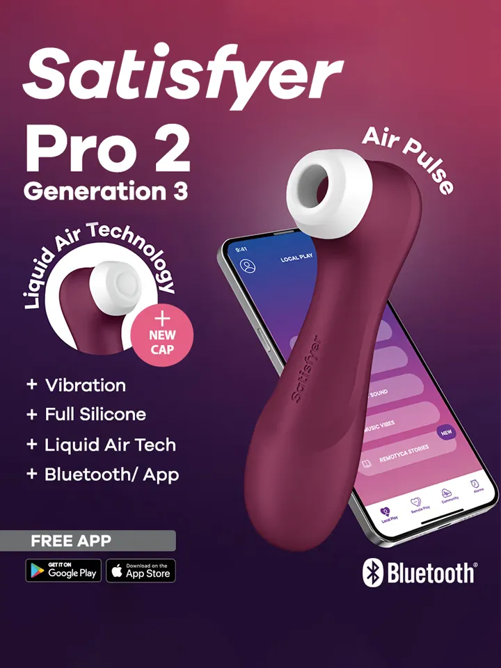 Satisfyer Pro 2 Gen. 3 With Liquid Air & Bluetooth App Red Paineilmavibraattori