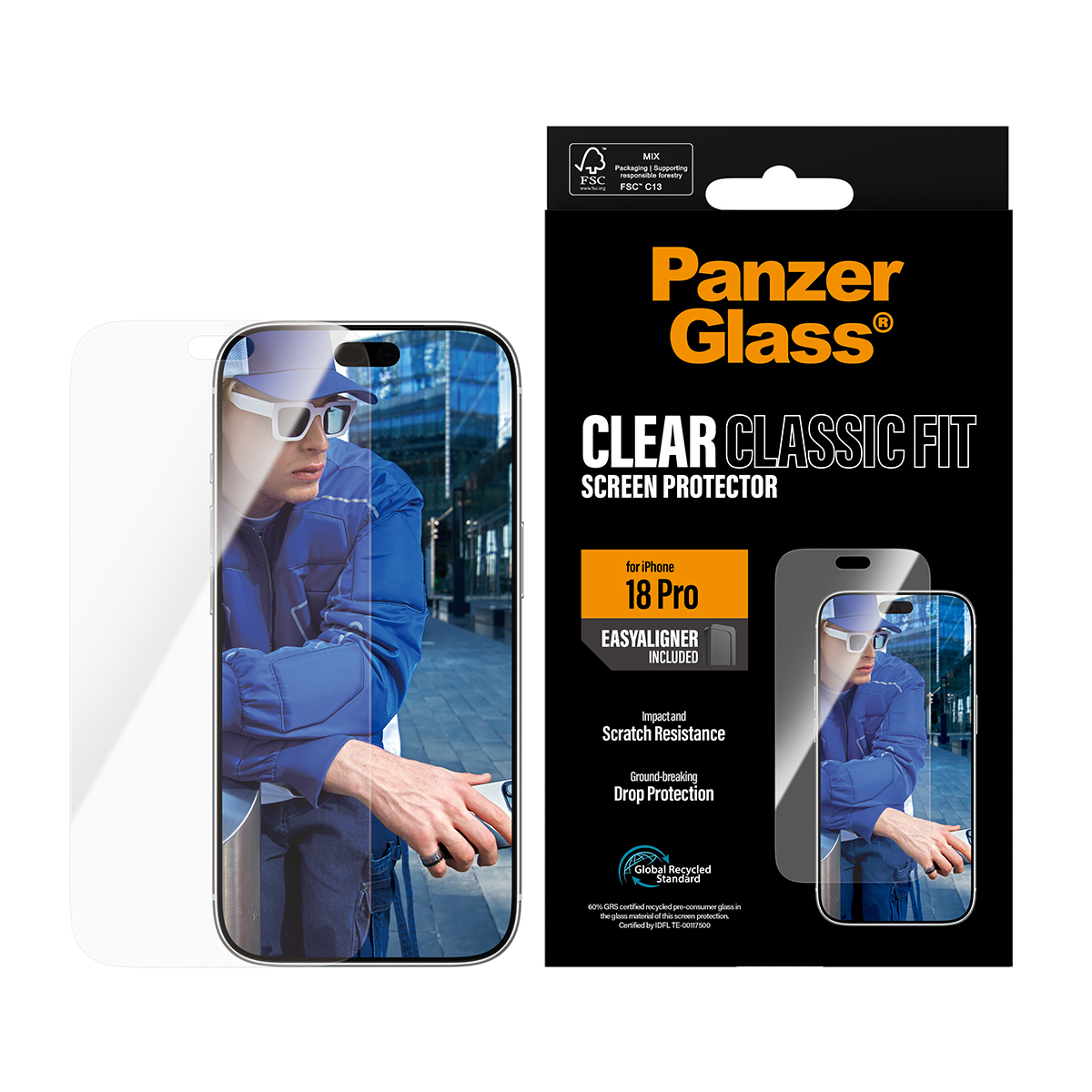 PanzerGlass Screen Protector Apple iPhone 18 Pro | Classic fit w. EasyAligner