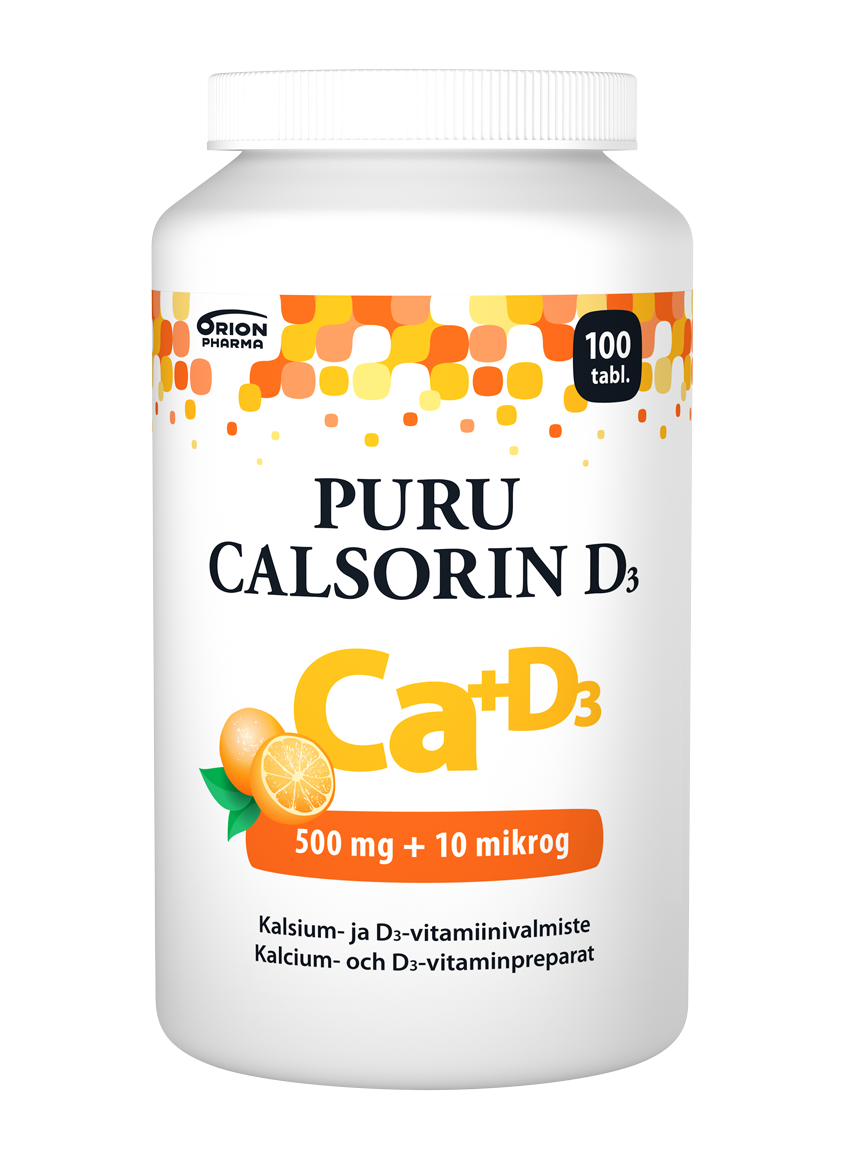 Puru Calsorin D3 500 mg + 10 mikrog 100 purutabl