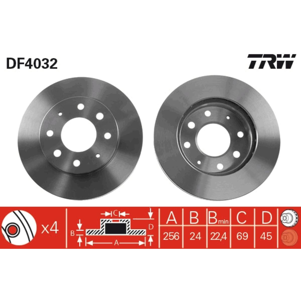Jarrulevy TRW DF4032
