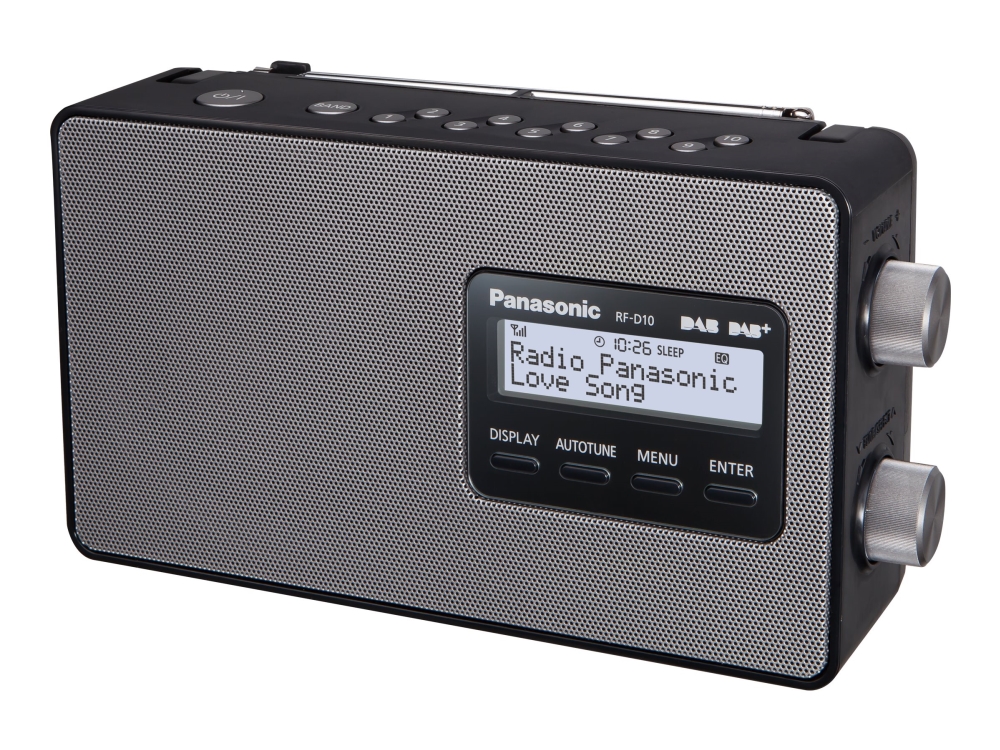 Panasonic RF-D10, Henkilökohtainen, Digitaalinen, DAB, DAB+, FM, 87,5 - 108 MHz, 2 W, Tasainen