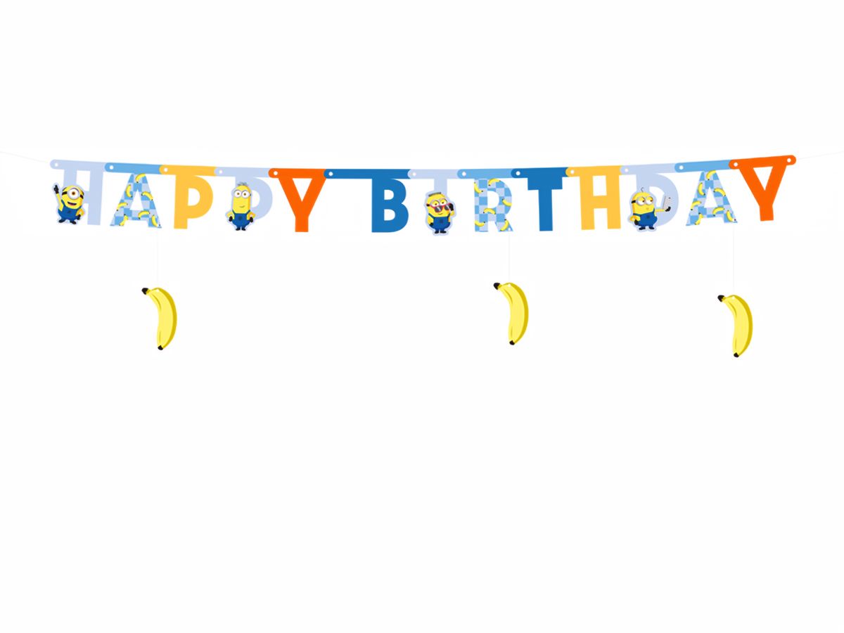 Banneri - Happy Birthday, Minions Party, 153 cm