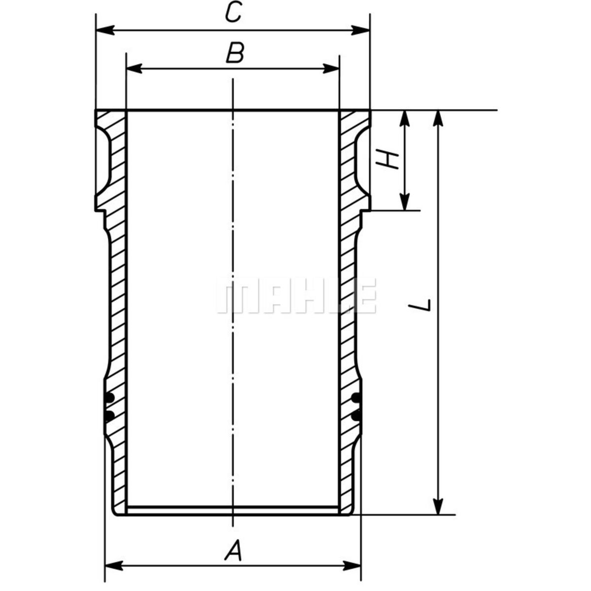 Sylinteriputki MAHLE 001 LW 00138 001