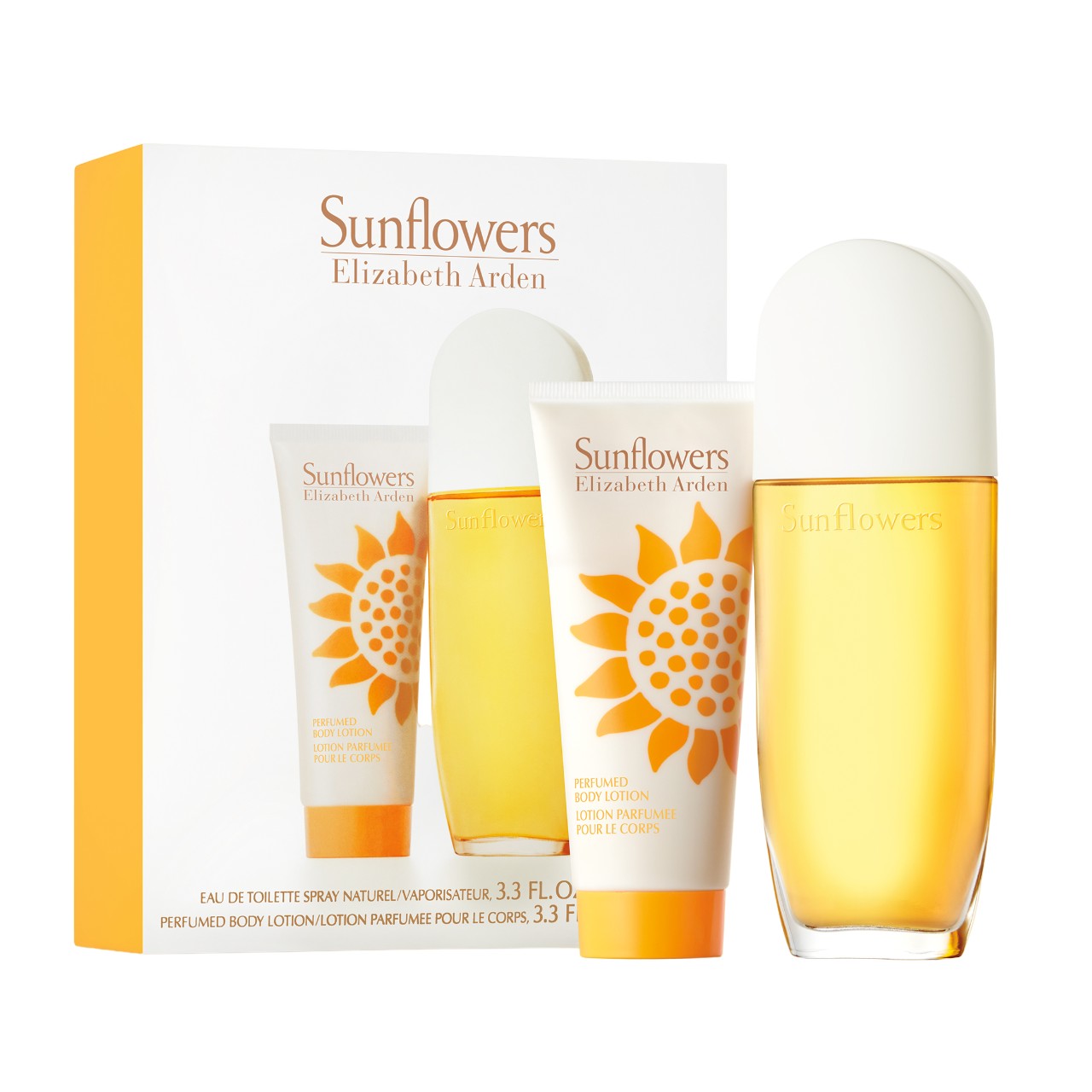 Elizabeth arden Sunflowers eau de toilette 100 ml, vartalovoide 100 ml ja Sunflowers - 100 ml suuri lahjapakkaus ja setti