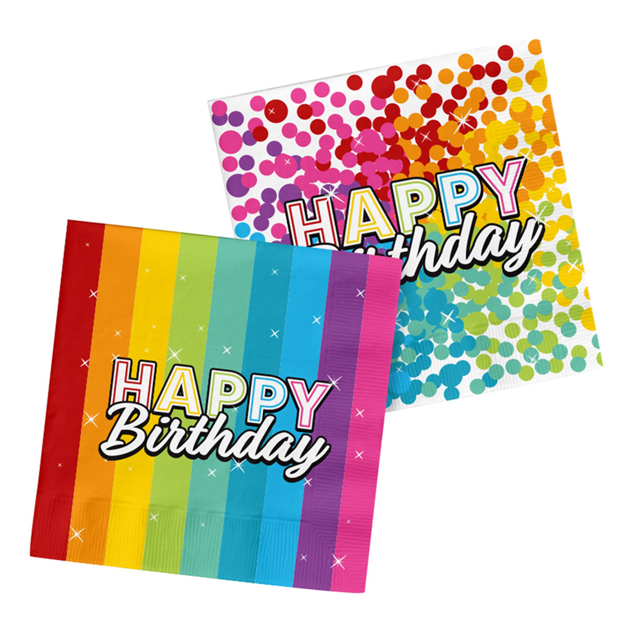 Servetit Happy Birthday Rainbow