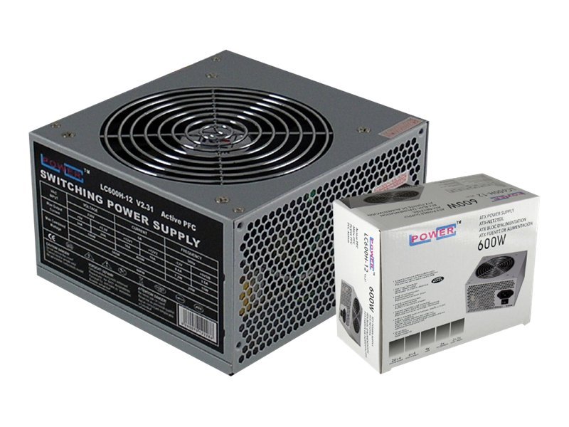 LC Power Office LC600H-12 V2.31 Virtalähde - 600 Watt - 120 mm - ATX - 80 Plus