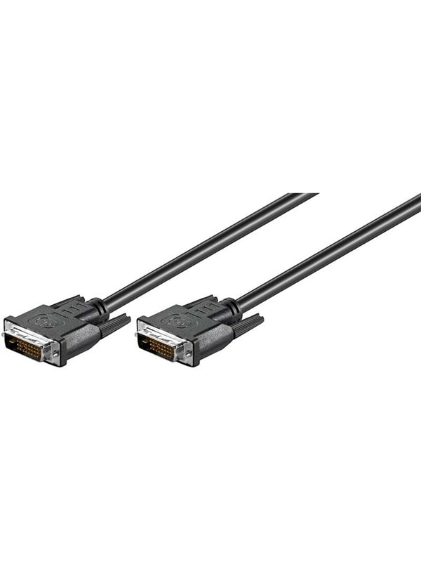 Goobay DVI-D Full HD-kabel Dual Link, Nickel DVI-D-kontakt Dual Link (24 + 1 pin) > DVI-D-kontakt Dual Link (24 + 1 pin)