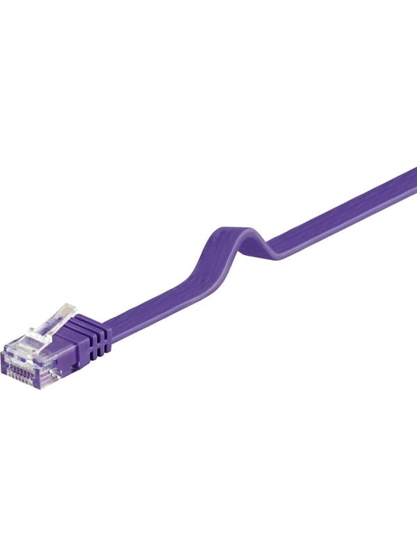 Goobay CAT 6 platt patchkabel, U/UTP, violett kopparledare (CU)