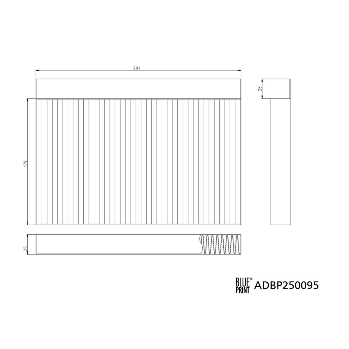 Suodatin, sisäilma BLUE PRINT ADBP250095