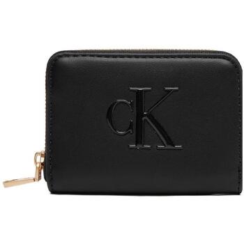 Calvin Klein Kukkaro 'Textured Logo Zip-around' musta