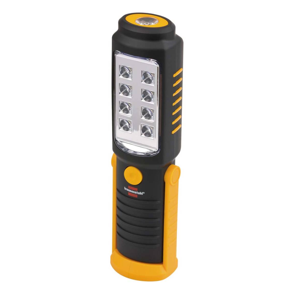 brennenstuhl Kannettava tarkastus-LED-valo 8 + 1 kirkkaalla SMD-LEDillä (akkukäyttöinen, paloaika max. 10 tuntia, pyörivä koukku, magneetti)