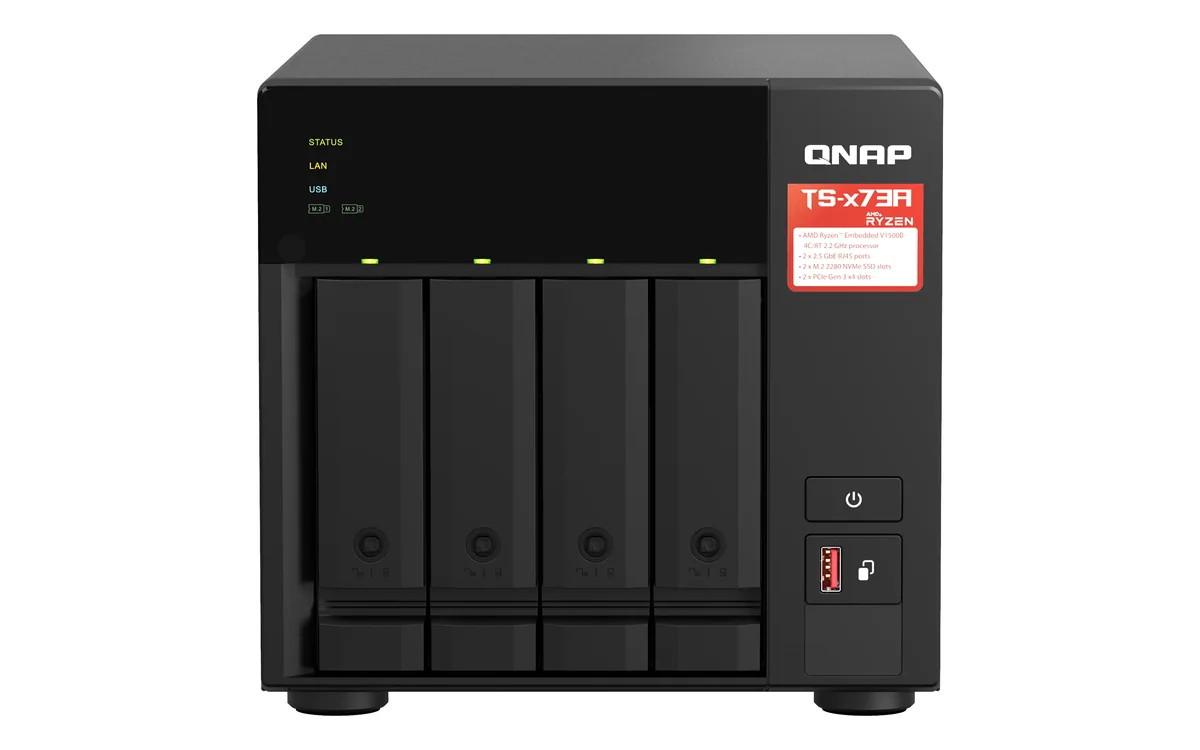 QNAP TS-473A-8G - Verkkotallennuspalvelin, Musta