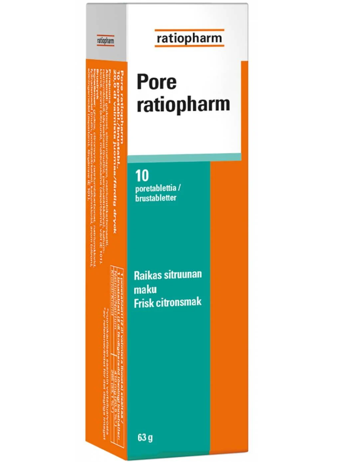 Pore ratiopharm poretabletti 10 kpl