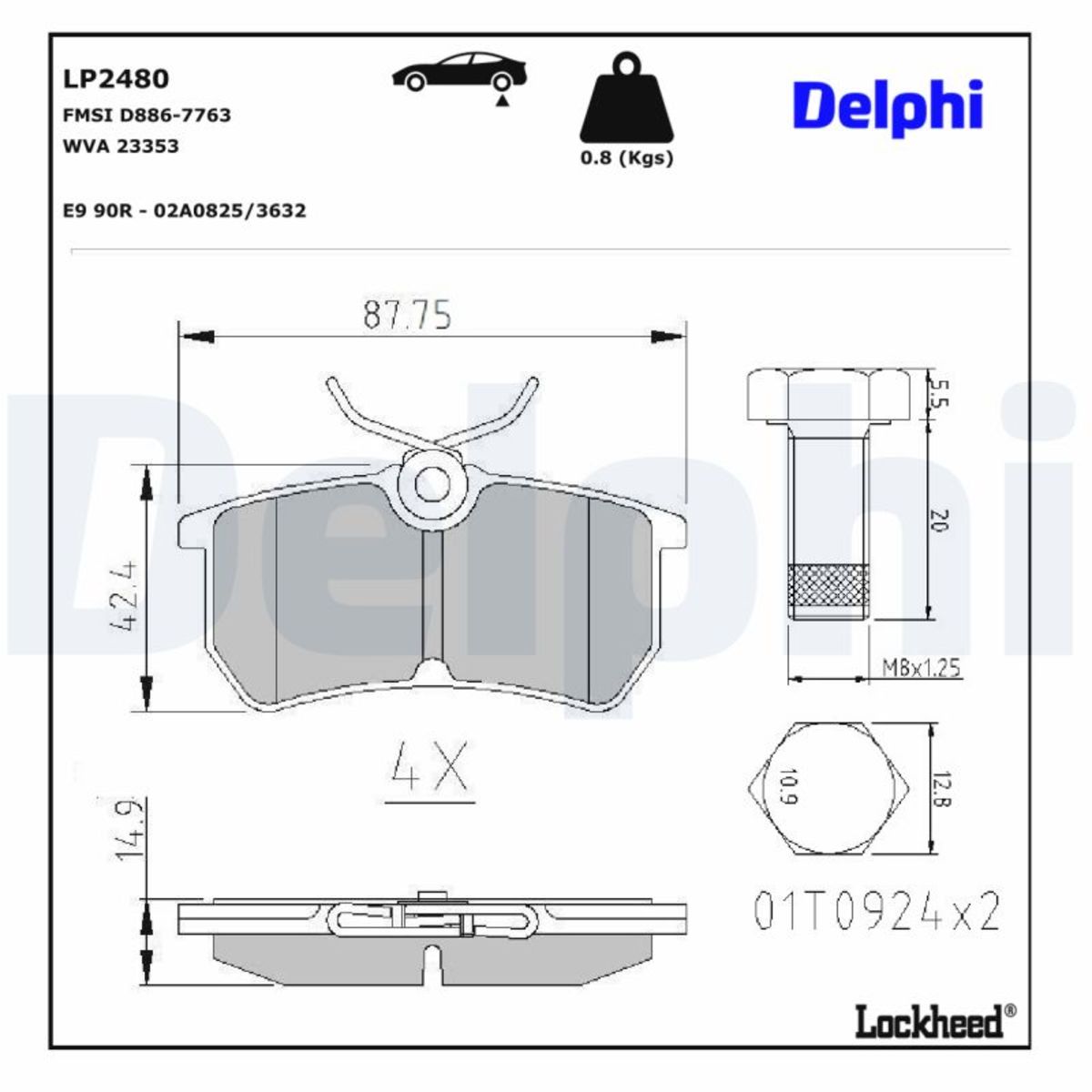 Jarrupalat, levyjarru DELPHI LP2480