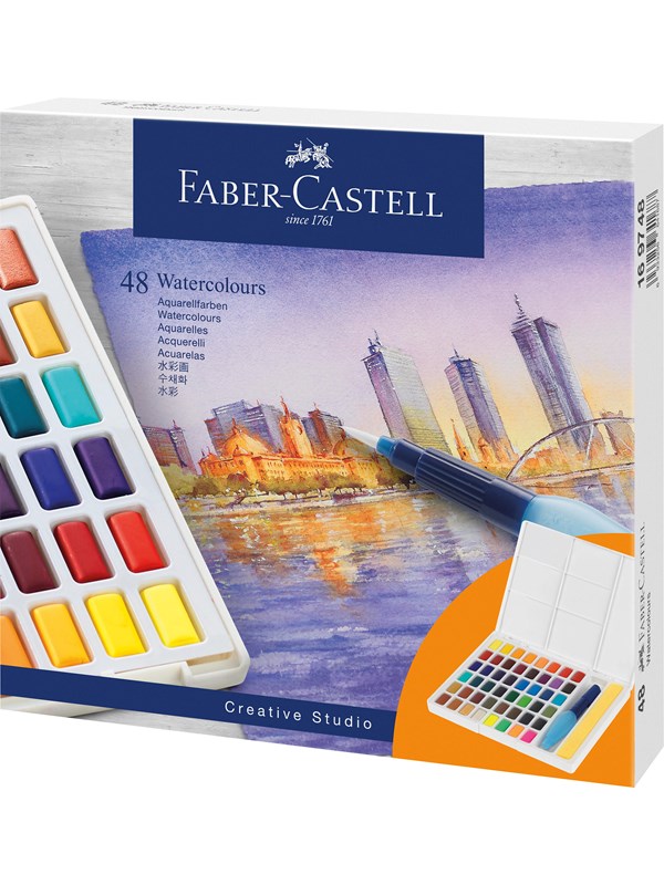 Faber-Castell Creative Studio Akvarellivärit, 48 väriä