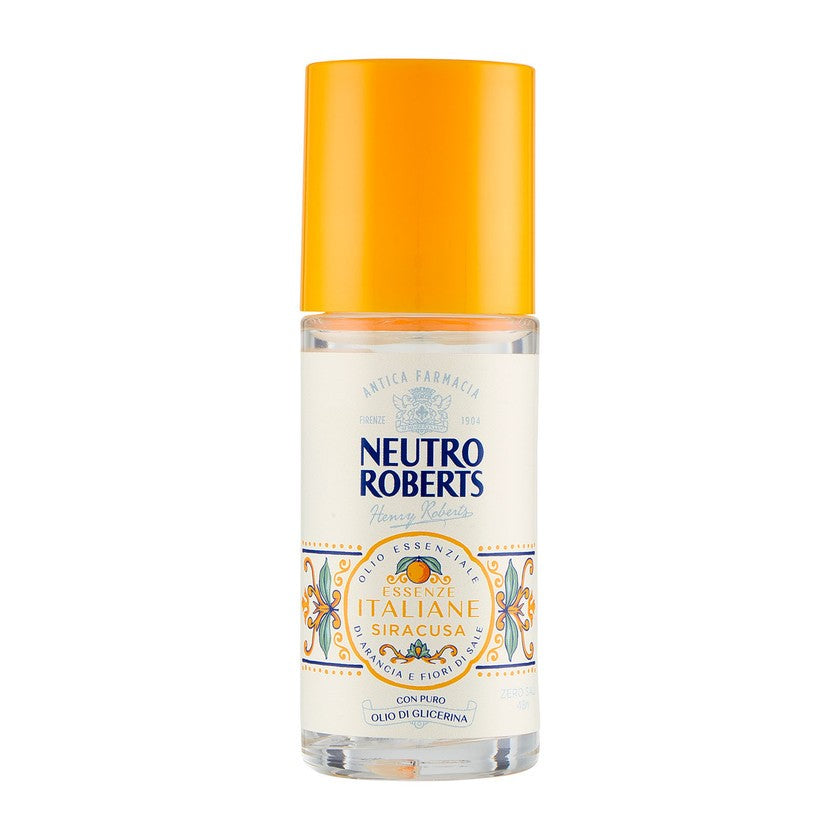 Neutro Roberts Essenze Italiane Siracusa - Roll-On Deodorantti Eteerinen Appelsiiniöljy ja Suolakukkia 50 ml